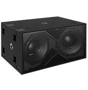 Audiocenter K-LA218-DSP активный сабвуфер 2x18", усилитель класса D 2800 Вт, SPL max 141 дБ, частотный диапазон 32Hz-400Hz, 1080×595×760 мм, 101 кг